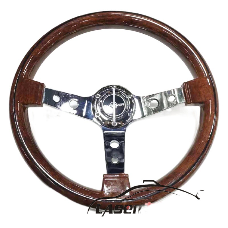 Adecuado para retro caoba volante coche de carreras modificación pusang viaje Suzuki Lada Jetta madera maciza plana 14 pulgadas