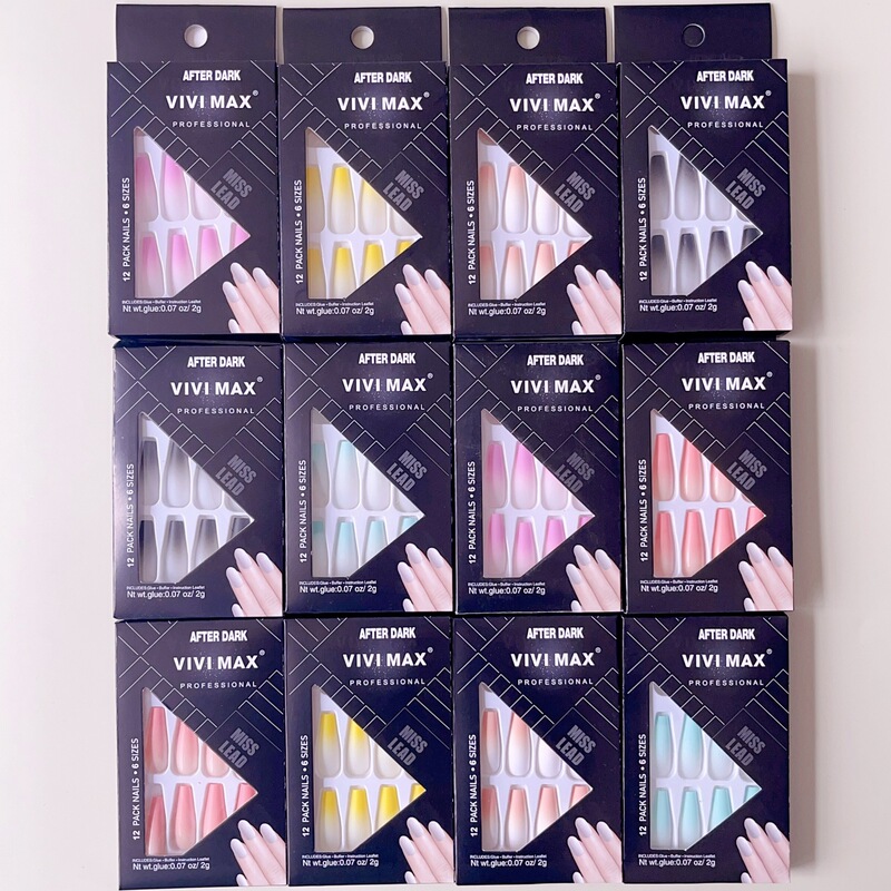 Cross-border Hot Gradient Super Long Nail Art Finished 12 Boxed Long T Ballet Armour Wear Armour False Nail Paste Cross-border Hot Gradient Super Long Nail Art Finished 12 Boxed Long T Ballet Armour Wear Armour False Nail Paste