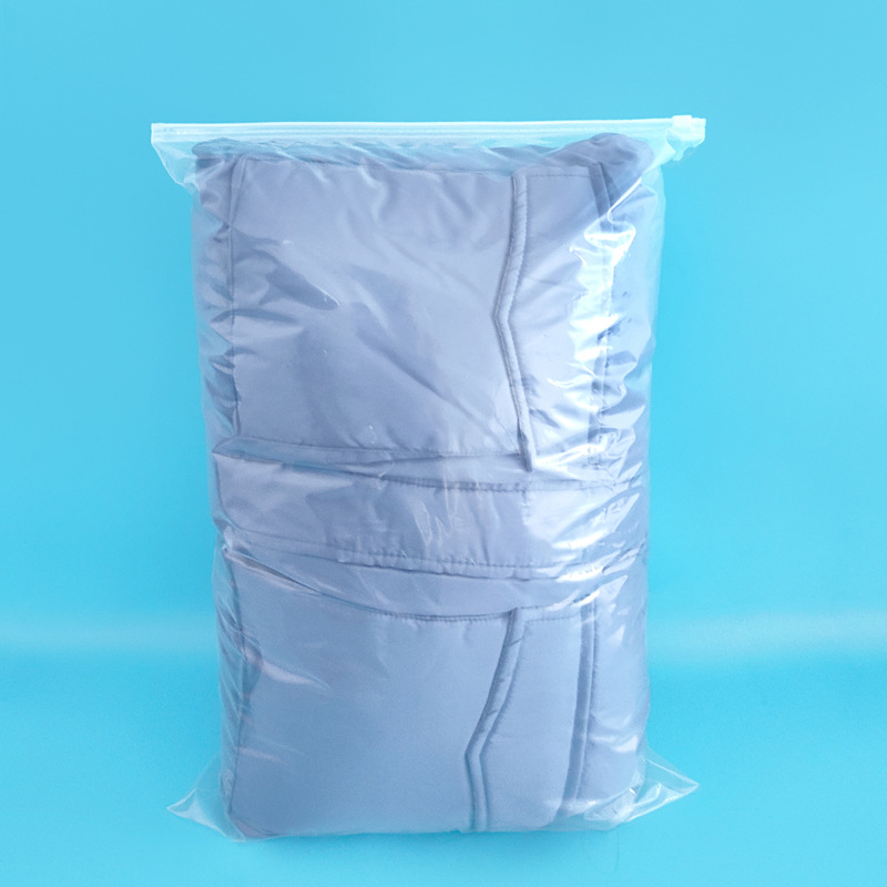 Abajo chaqueta esmerilado transparente cremallera bolsa abrigo de lana ropa de invierno almohada edredón de algodón acolchado abrigo de gran tamaño bolsa de embalaje