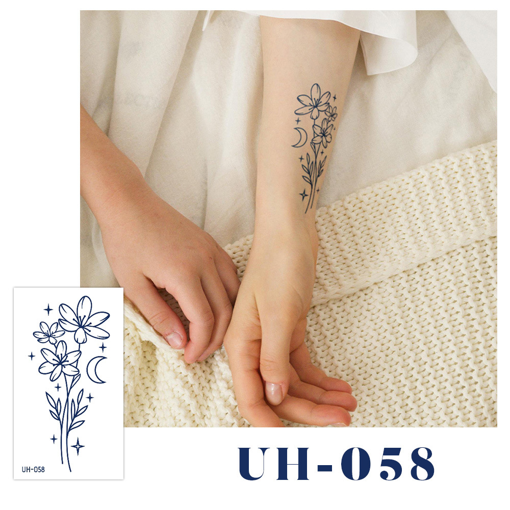 新しいジュースハーブタトゥーシール、半永久的、韓国で人気、原宿風、防水、ミニマルなタトゥーシール、英語文字