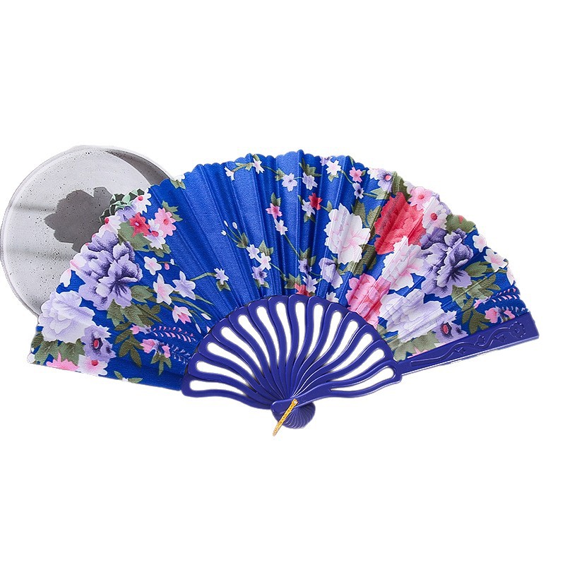 Fábrica de artesanías Chunyu fotografía de estilo antiguo cheongsam tela color quilla flor de cerezo 2 ventilador plegable resistente image 6