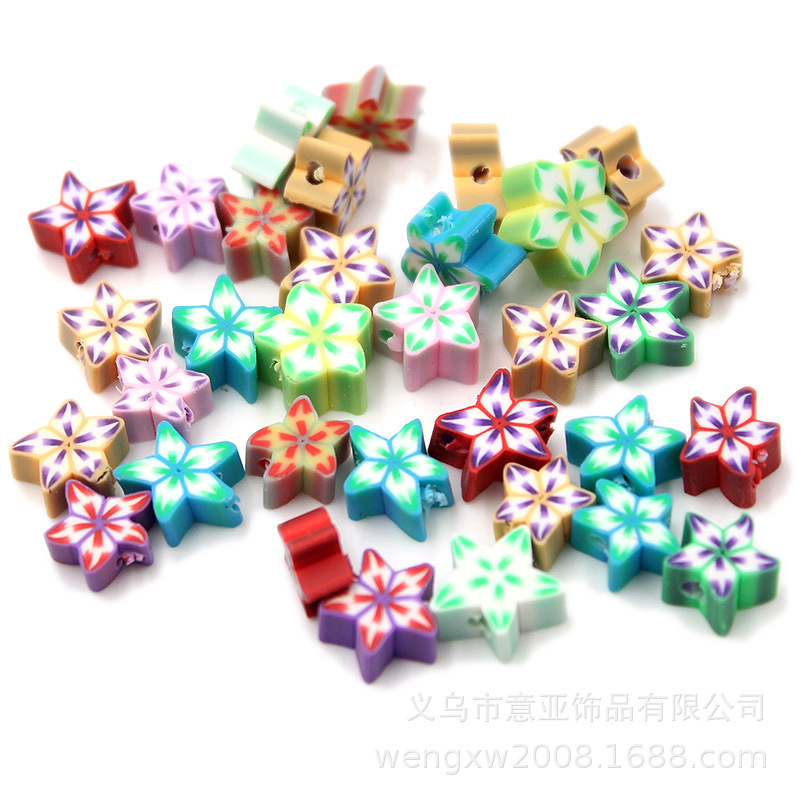 Cuentas de cerámica suave DIY, caras sonrientes, sueltas para pulseras y collares