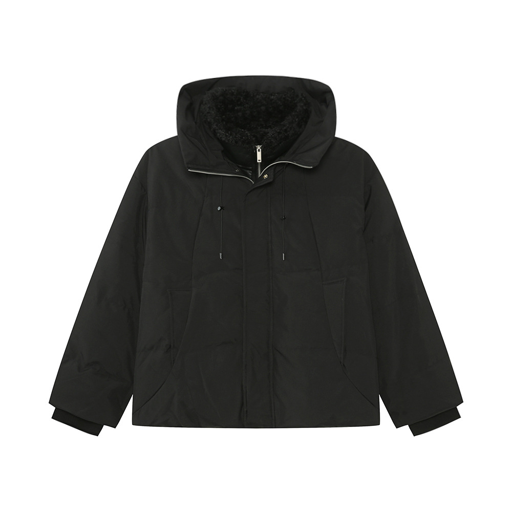 MTLCLOTHES Hombres| Nuevo invierno nicho falso de dos piezas de cuello antifrío grueso chaqueta de plumón con capuz