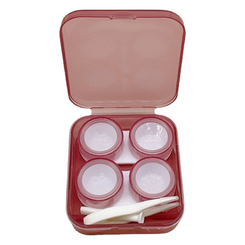 Две пары Компаньон коробка контактные линзы случае высокого глядя красоты ученик коробка уход коробка двойная коробка цвет оптом 7781 сплошной цвет