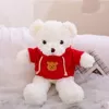 White twisting flower red sweater bear