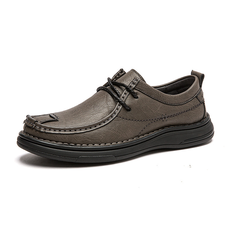 Zapatos de cuero transfronterizos otoño para hombres nuevos zapatos casuales de negocios de un pie suela blanda zapatos de papá de mediana edad y ancianos zapatos para hombres talla grande 46