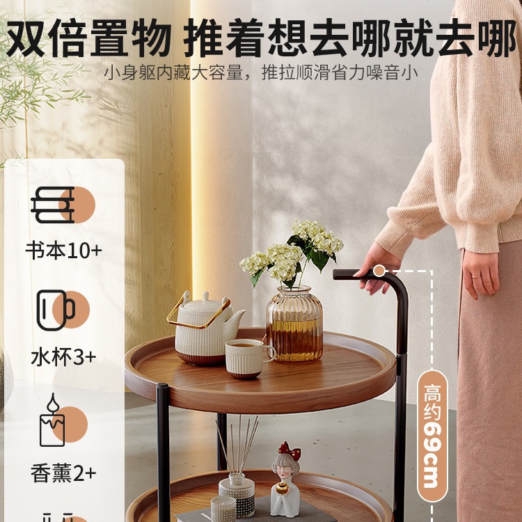 Mesa de café sala de estar sofá en casa sala de estar balcón mesa de almacenamiento de noche móvil mesa de esquina pequeña mesa redonda mesa auxiliar