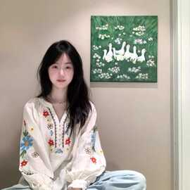 仅用于产品展示勿拍-法式覆古民族风衬衫女2025年时尚设计感宽松