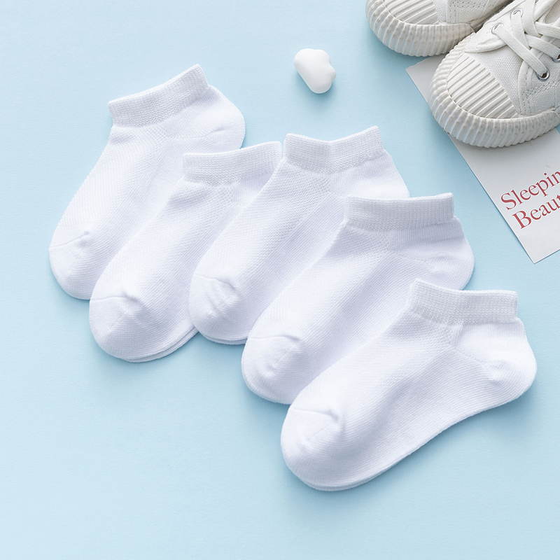 Children's white cotton summer thin breathable autumn socks for boys…