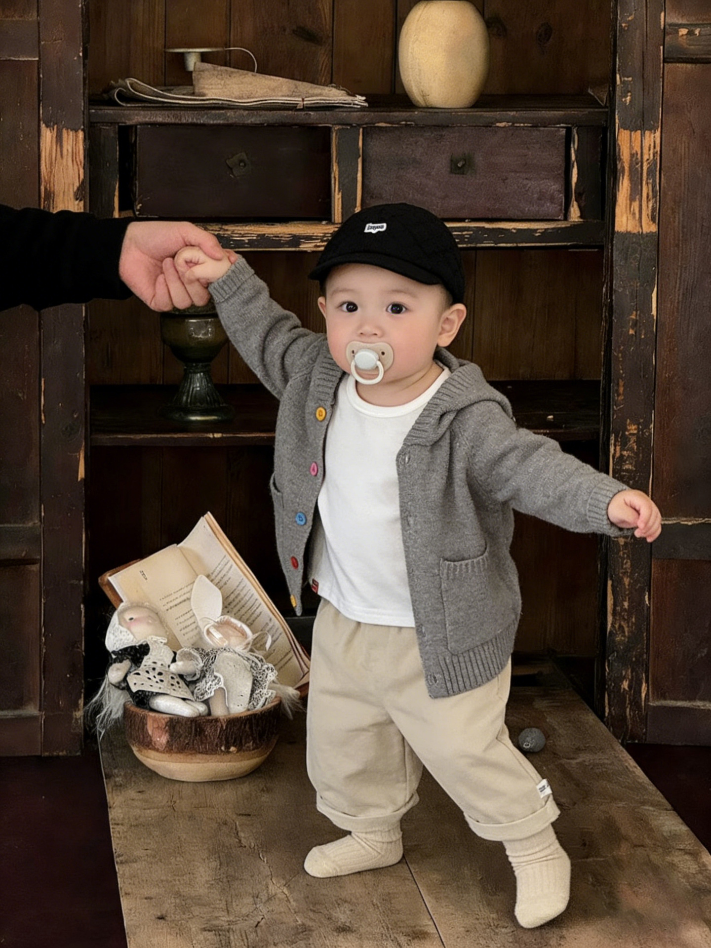 Primavera coreana suéter infantil primavera guapo bebé ropa de moda con capuz de punto cardigan suéter