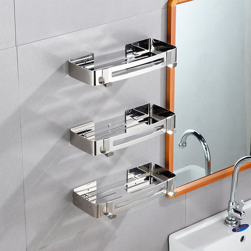 304 stainless steel tripod bathroom storage rack bathroom washbasin wall hanging corner rack storage rack factory direct sale