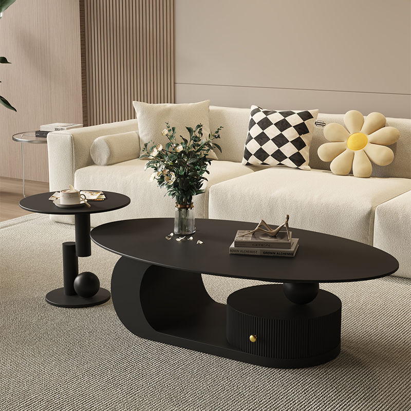 *퓨어 블랙 조합*길이 100, 폭 50 + 사이드 테이블 50CM