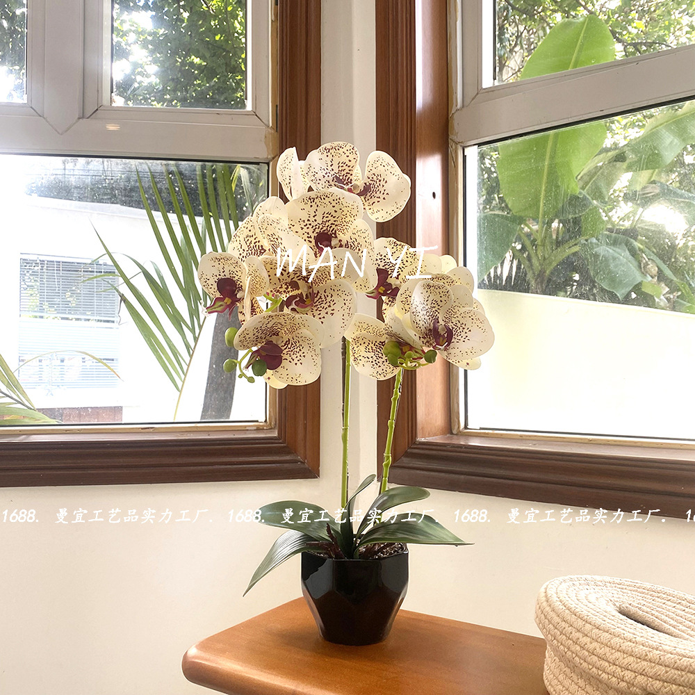 Fake flower 3D printing film feel Phalaenopsis bonsai artificial flower artificial plant simulation potted flower bionic 2