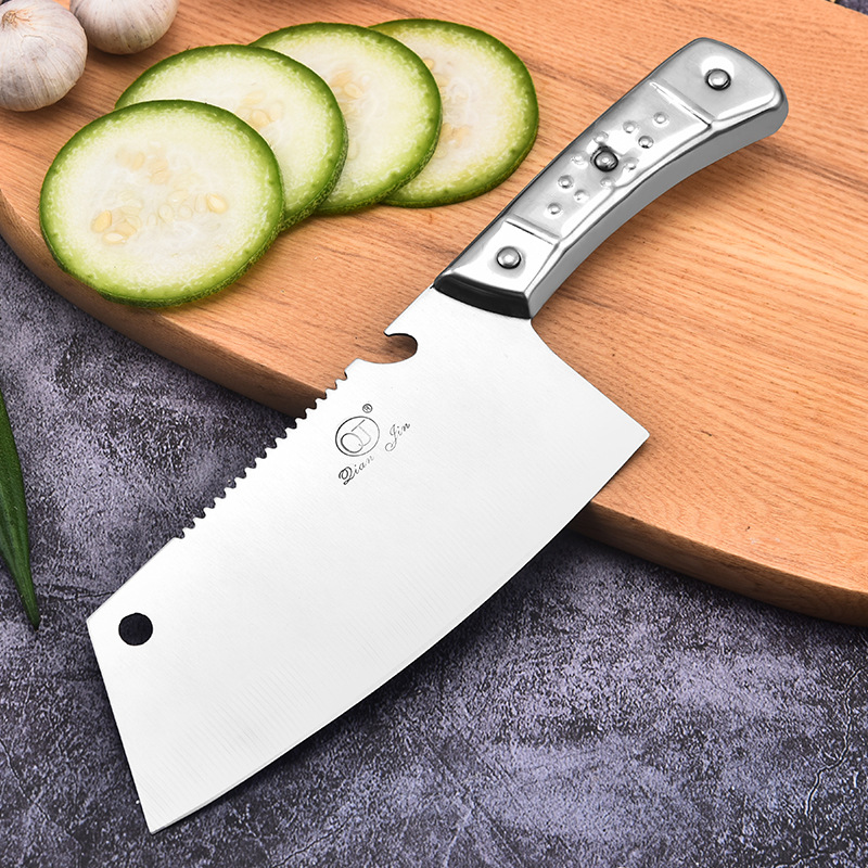 Factory wholesale all stainless steel slicing knife kitchen meat cutting knife household scraping fish scales open bottle cap meat slicing knife