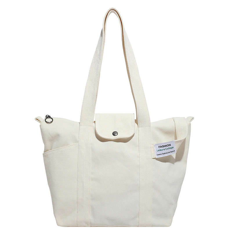 Bolsa de brazo coreana de viento perezoso para mujeres 2025, nuevo bolso simple, bolsa de hombro de gran capacidad, bolsa de lona casual