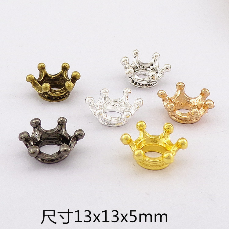 diy复古合金饰品配件13mm立体皇冠发饰服饰玩具礼品装饰材料