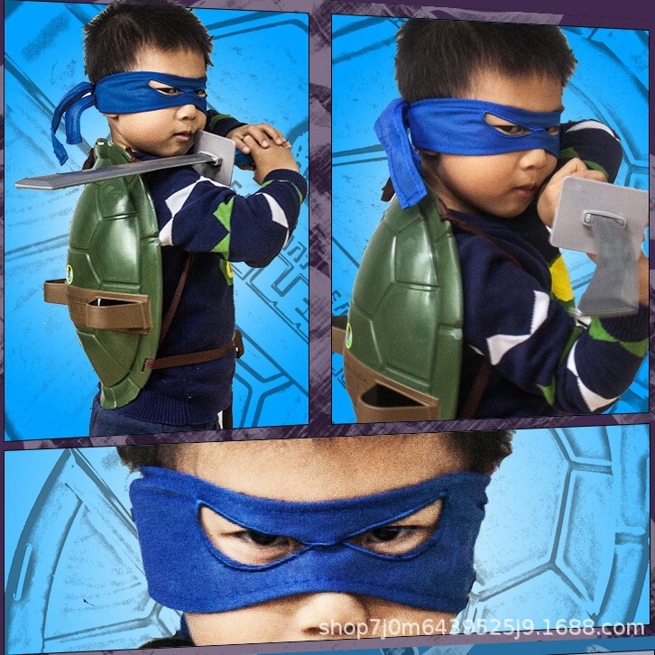 Suitable for Cross-Border Popular Teenage Mutant Ninja Turtle Shell Performance Props Wearable Weapon Eye Mask Role-Playing Movies