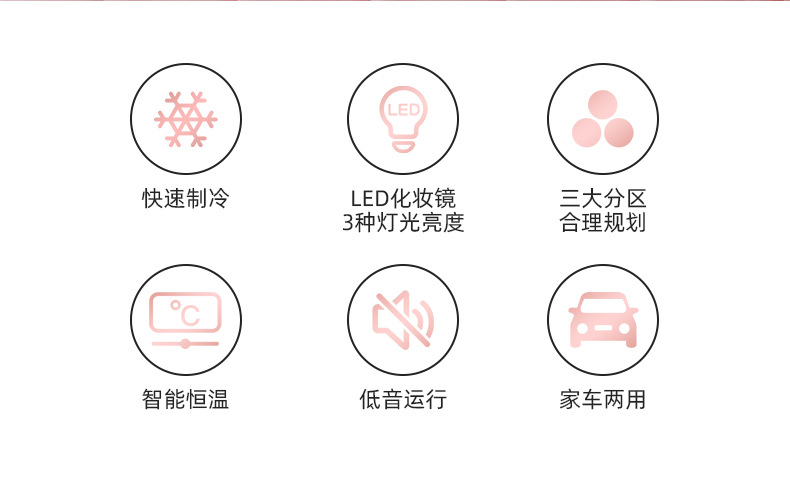 Cross-Border Export Popular Mini Beauty Refrigerator Led Light Makeup Mirror Car Home Refrigeration 4L6L