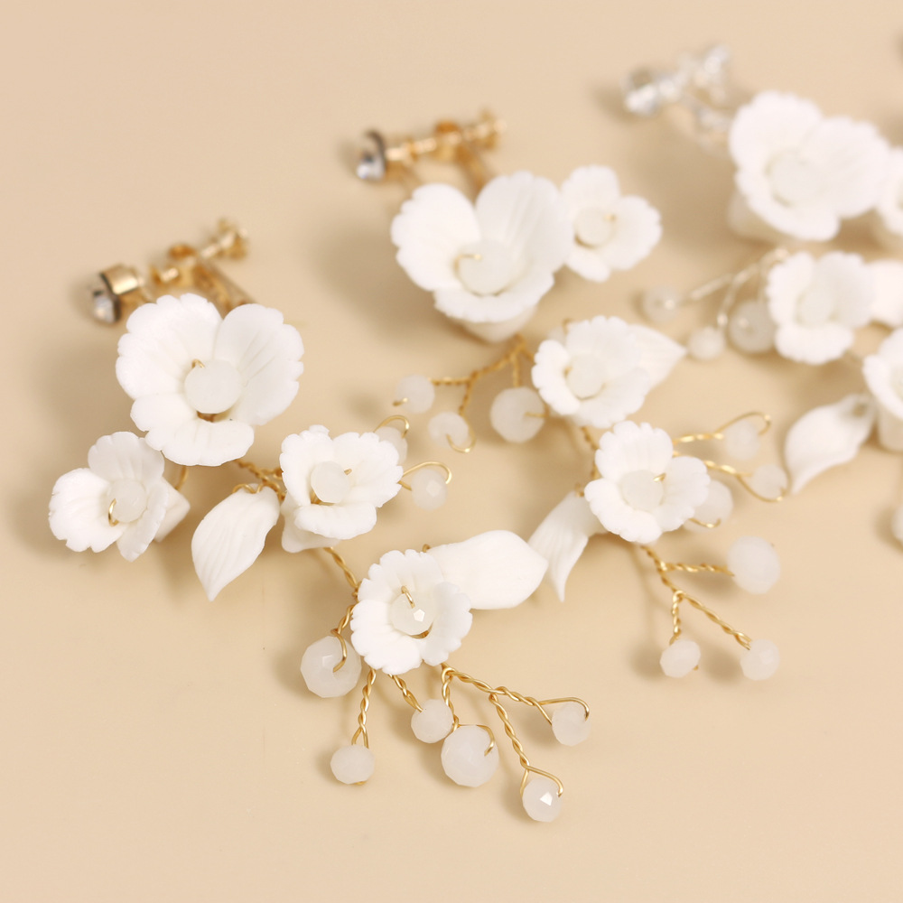 Title 4, Orecchini da sposa fatti a mano in ceramica con...