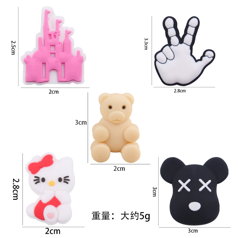 Nuevo creativo bricolaje dibujos animados oso palma silicona joyería tesoro pulsera mordedor cadena de pezón cadena anti-caída accesorios