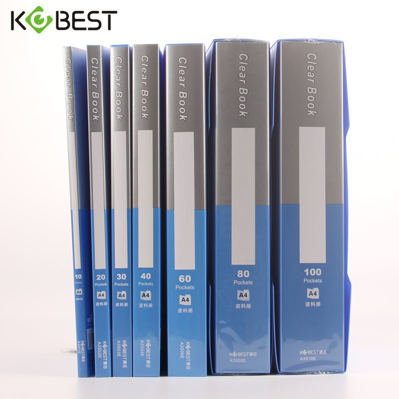 Kangbai folder 80 page information book a4 transparent blue student…