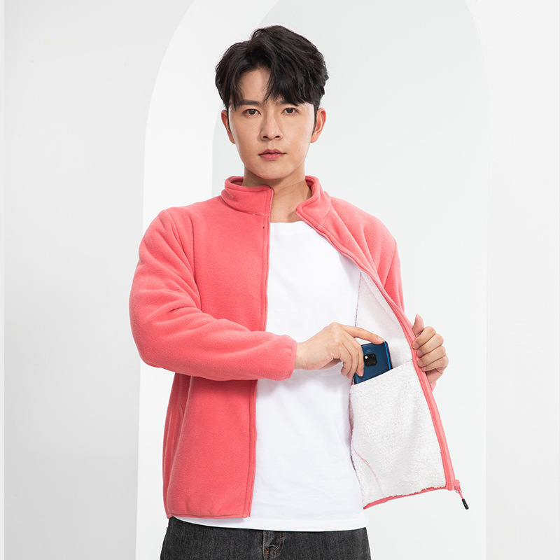 Chaqueta de trabajo de terciopelo de cuello vertical comercio exterior transfronterizo chaqueta de ropa de hombre doble cara chaqueta de terciopelo de grano grueso personalizado