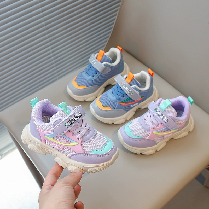 Модные дышащие сетчатые кроссовки для детей, спортивная обувь весна-лето 2025, повседневная обувь для мальчиков и девочек, балетки для малышей