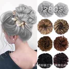 欧美假发发圈丸子头假发弹力发包花苞头花发包卷发hair bun