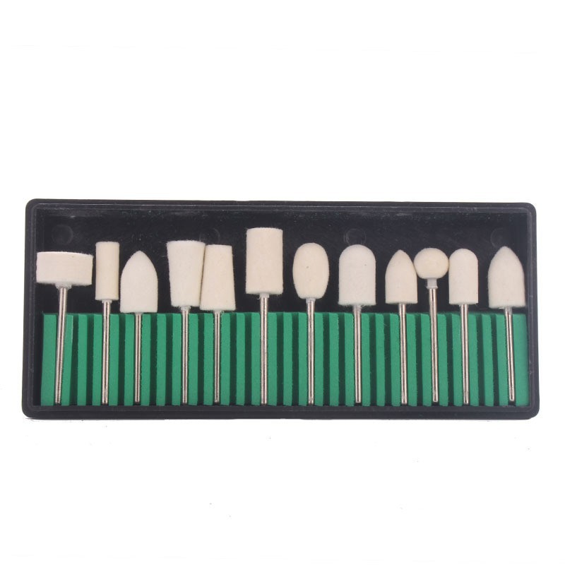 12 Unids pulido de lana de molienda cabeza Reparación de uñas máquina de pulir eléctrica de lana de molienda cabeza de reemplazo de la superficie del clavo de la cabeza de manicura