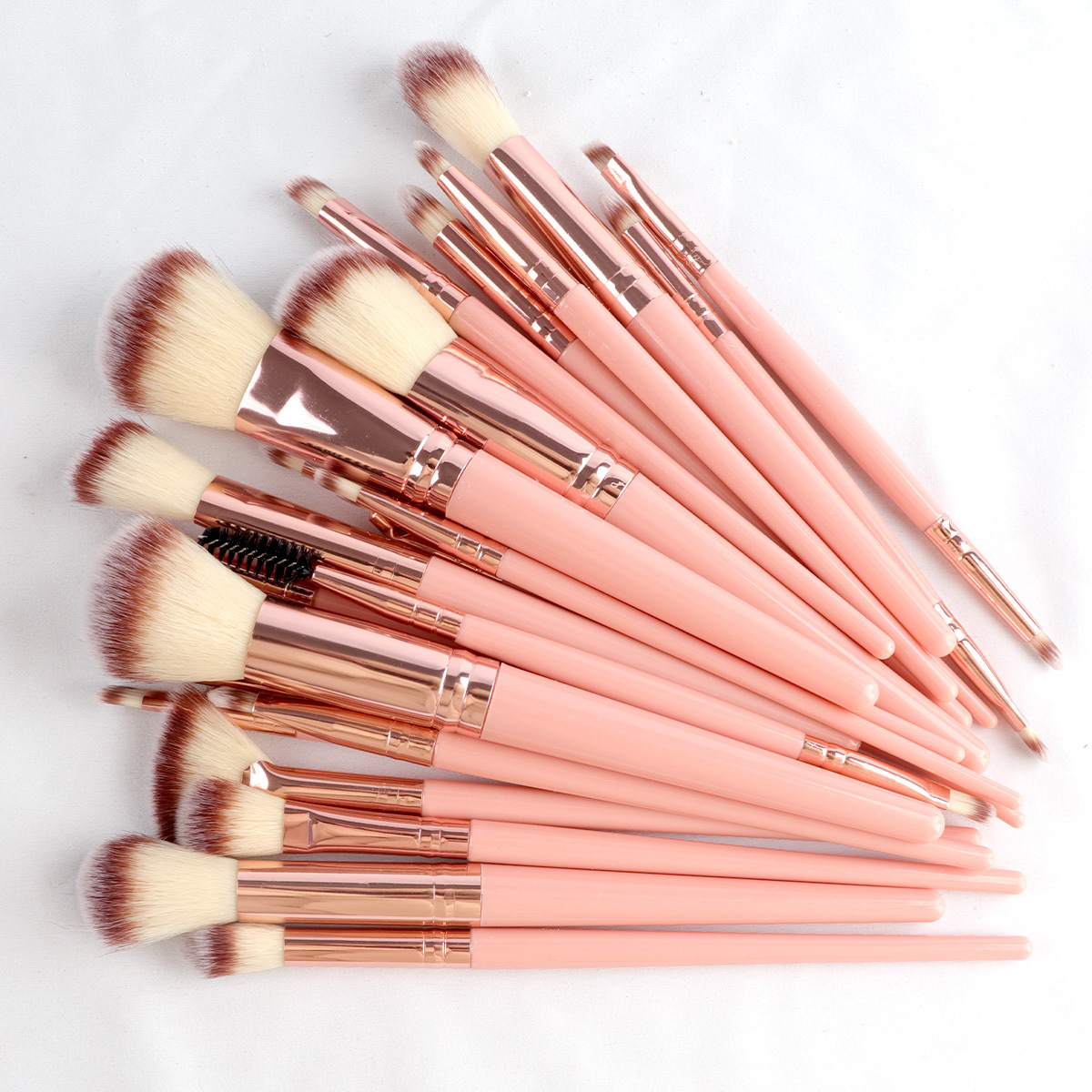 46PC Beauty Tools con bolsa 25 pinceles de maquillaje, soplo de maquillaje, maquillaje de viaje, combinación grande antes y después del maquillaje