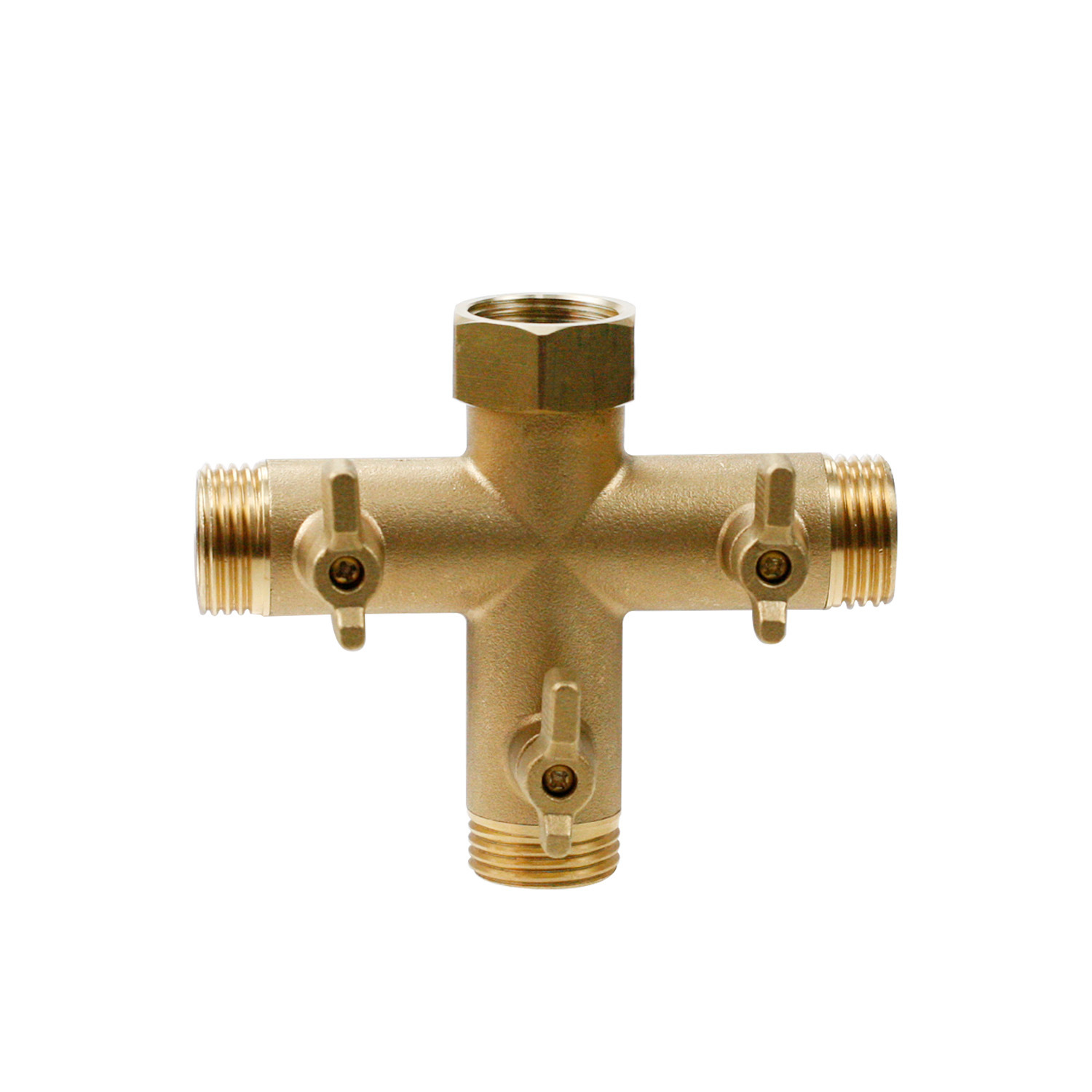 3/4美式接口全铜三通阀门 园林植物灌溉 分流器节水园艺水管