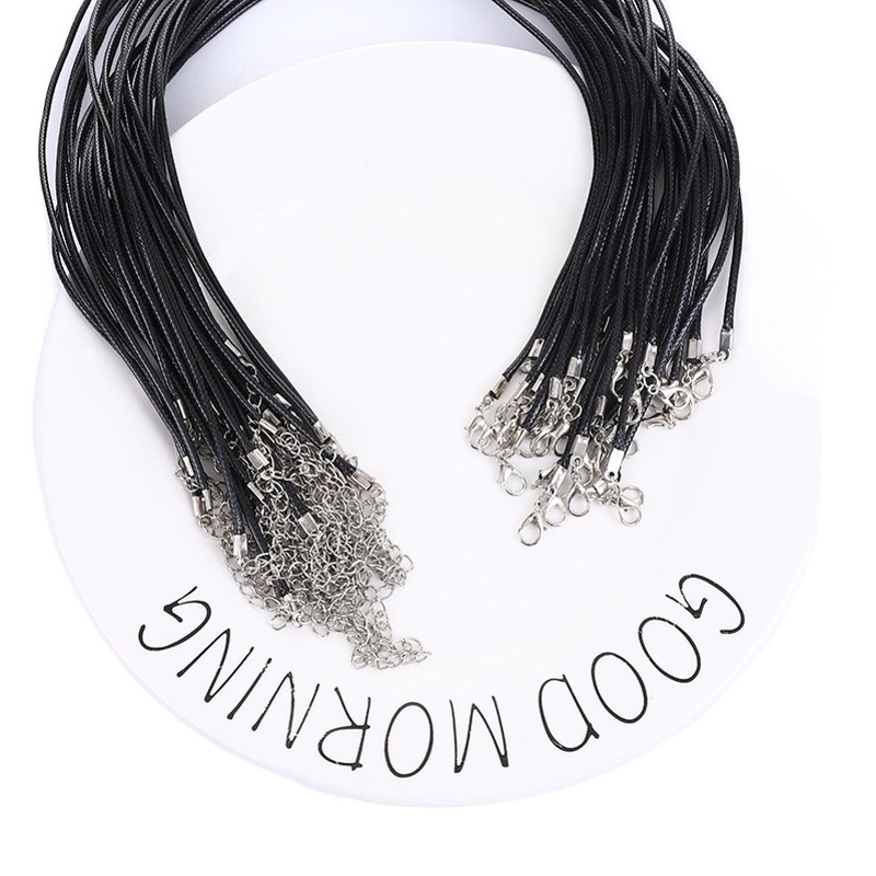 Accesorios de la joyería DIY collar cuerda langosta hebilla cuerda de cuero Corea del Sur hilo de cera collar cuerda de cuero negro cuerda colgante cuerda de cuero cera