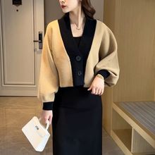 【绵羊绒】开衫外套女上衣宽松小香风仿貂绒毛衣羊毛针织衫外搭秋