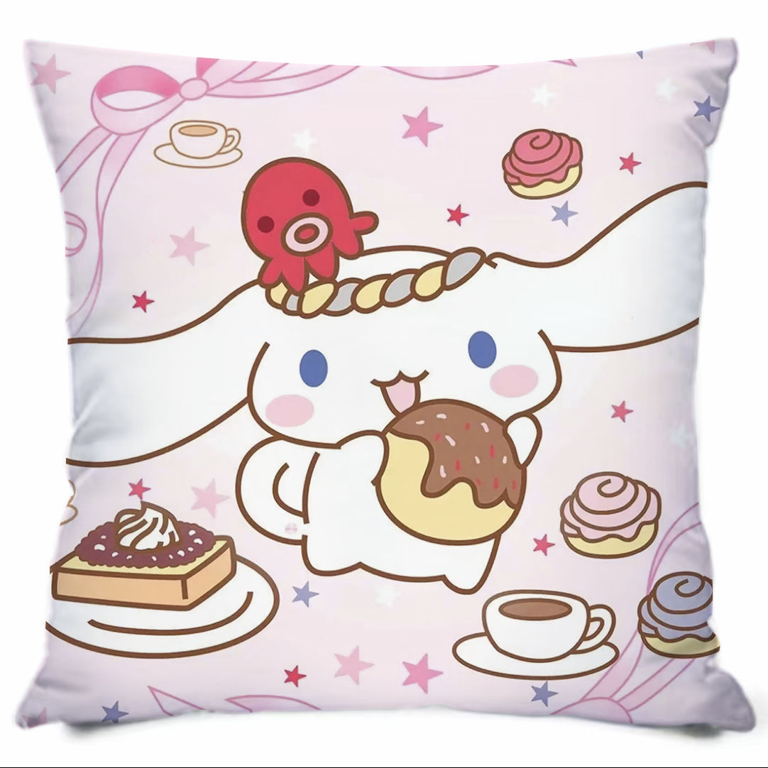 Almohada con estampado de dibujos animados de Sanrio, linda almohada de sofá para dormitorio, cojín de cabecera, cojín de asiento con soporte lumbar para coche