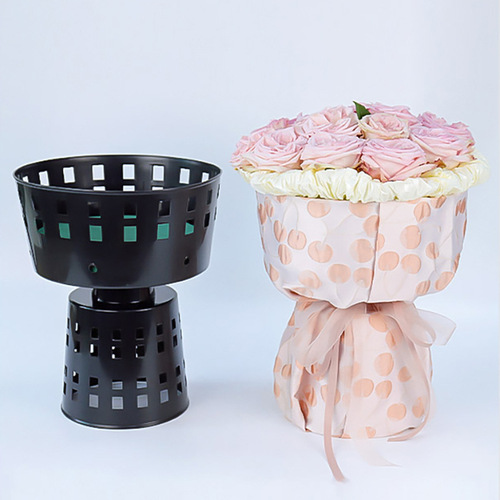 New Chinese Valentine's Day small fragrance round plastic flower artifact flower packaging material floral bouquet packaging abrasive tool