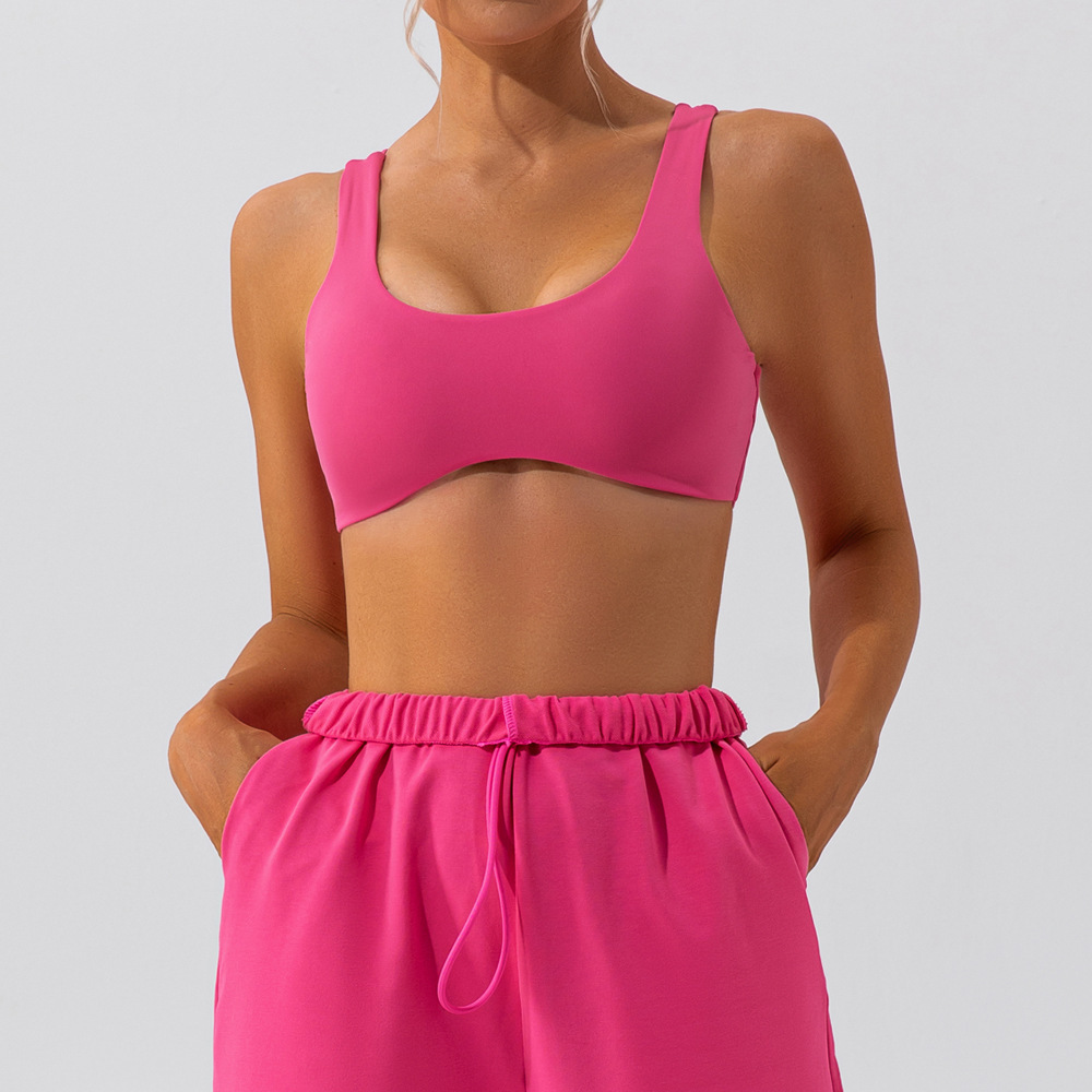 Ropa de yoga Lulu cepillado de doble cara desnuda ropa interior deportiva ajustada entrenamiento de las mujeres corriendo sujetador de yoga fitness de secado rápido
