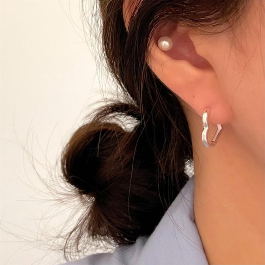 18K Gold Plated Plating Material 1 Pair 18K Gold Plated 925 Sterling Silver 925 Sterling Silver Earrings Heart Shape Earrings