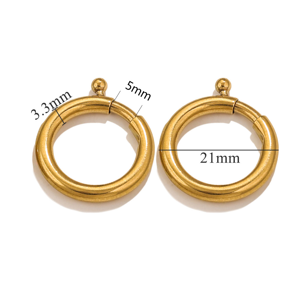 5g Weight Jewelry Buckle Jewelry Making Type 5 PCS/Package 304 Stainless Steel Real Gold Plated Geometric Jewelry Buckle