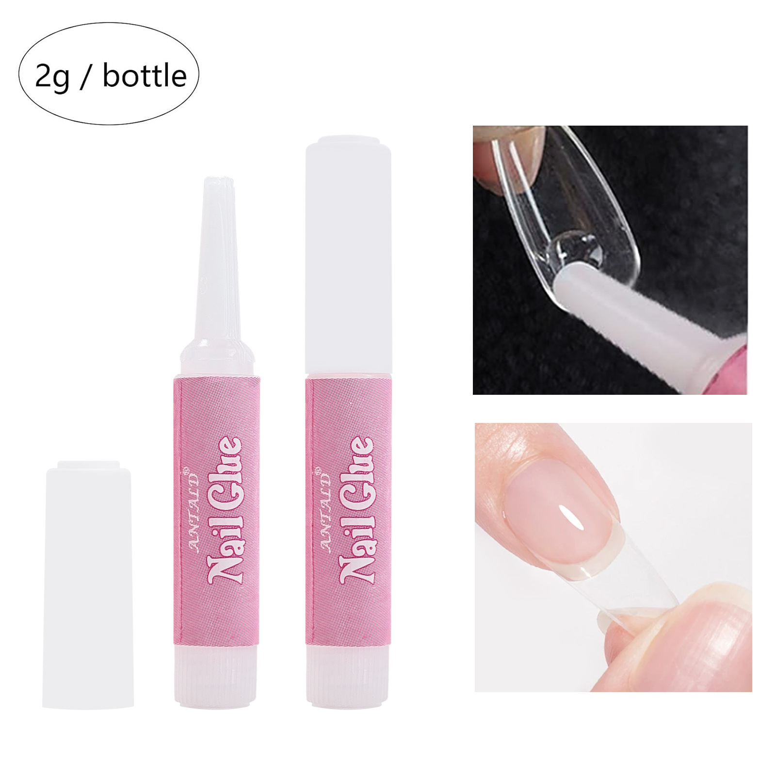 Suministros de uñas transfronterizos botella redonda pegamento de uñas 2G pegamento de uñas con cabeza de cepillo pegamento de uñas no duele pegamento de diamante de joyería de palo de uñas