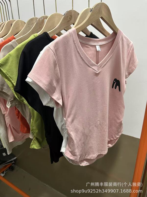 ホットガール半袖 Tシャツ 2023 夏の新作レディーススウィートホットガールデザインニッチショートスリムトップ女性用|undefined