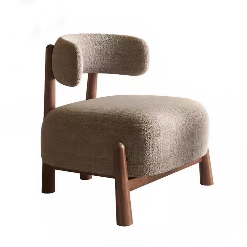 Wabi-Jifeng Modern Simple Home Homestay Hotel Sofá de ocio Silla Sala de estar de madera maciza minimalista Sofá de lujo ligero individual