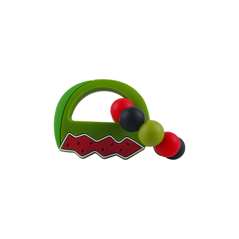 Nueva DIY creativo dibujos animados silicona fruta juguetes infantiles suministros fresa mango teether pulsera teether stick