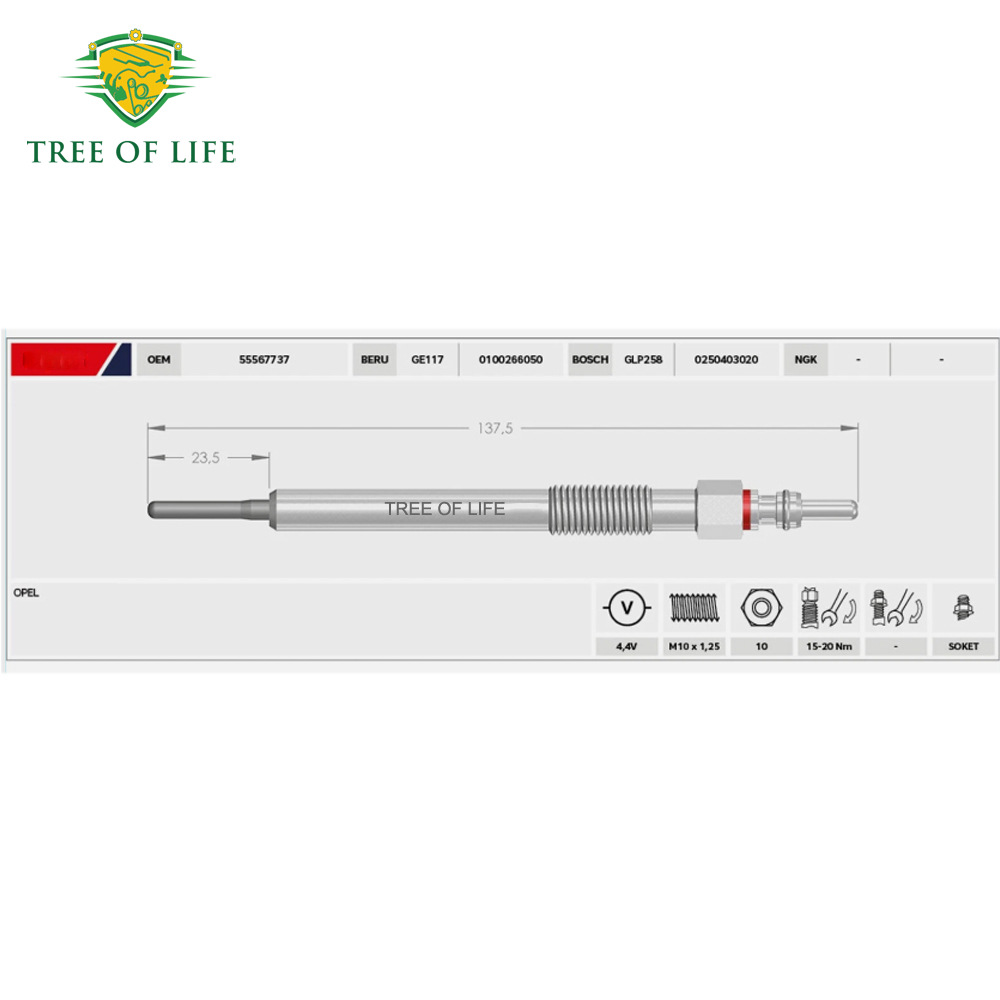0250403020,0100266050 is suitable for Chevrolet Cruze and Infiniti preheating plugs
