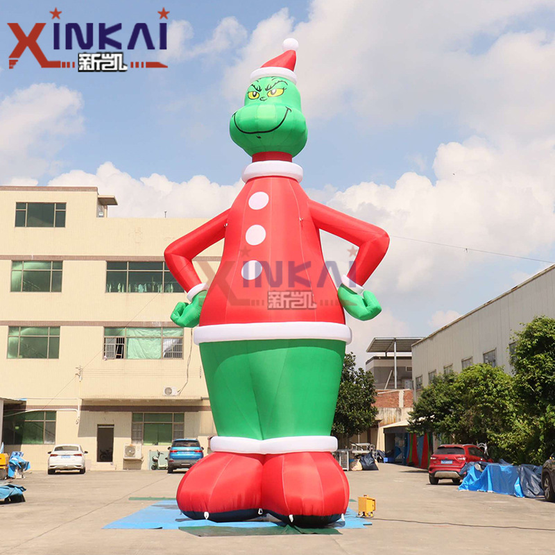 10米高充气圣诞怪杰广告模型 充气灯光淘气清单圣诞假期草坪装饰