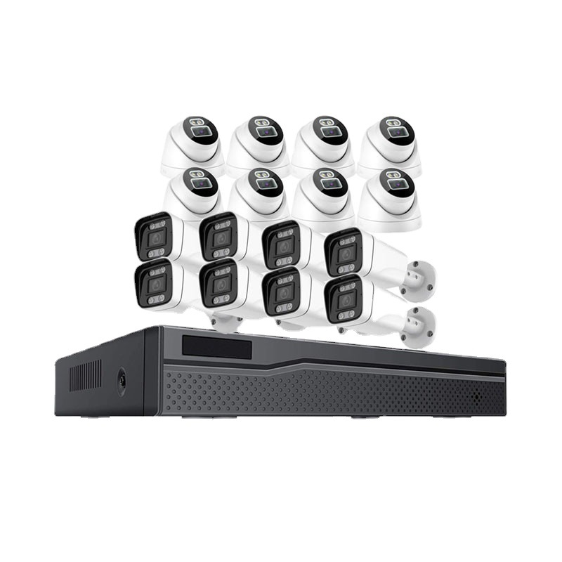 A todo color de visión nocturna con audio POE red Cable Alimentación traje vigilancia CCTV NVR HD Cámara al por mayor