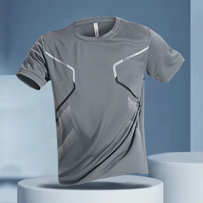 Trajes deportivos para hombres hielo veloz ropa seca camiseta de fitness correr mangas cortas pantalones cortos trajes de entrenamiento fábrica transfronteriza al por mayor