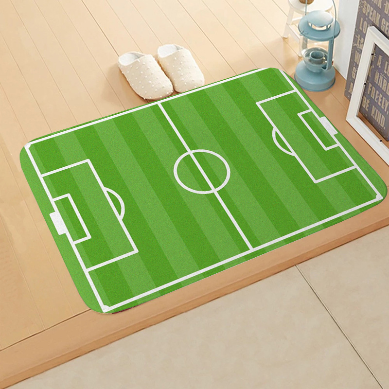 Alfombrilla de franela para campo de fútbol transfronterizo Alfombrilla absorbente para puerta de baño Alfombrilla antideslizante para puerta de entrada