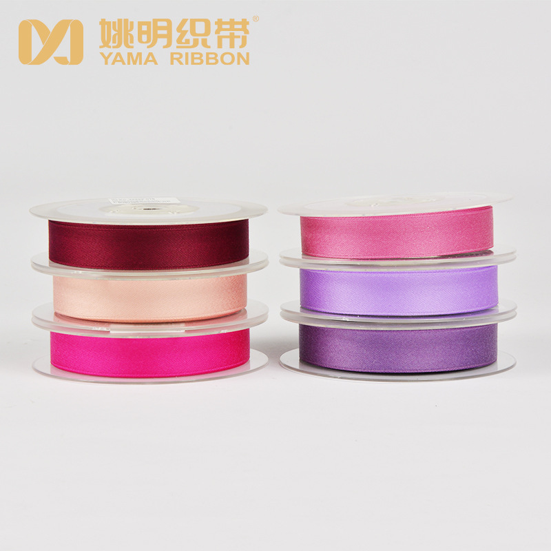 Yao Ming cinta DIY hecho a mano accesorios para el cabello color sólido cifrado de doble cara poliéster algodón cinta Ropa Accesorios fábrica al por mayor 38mm