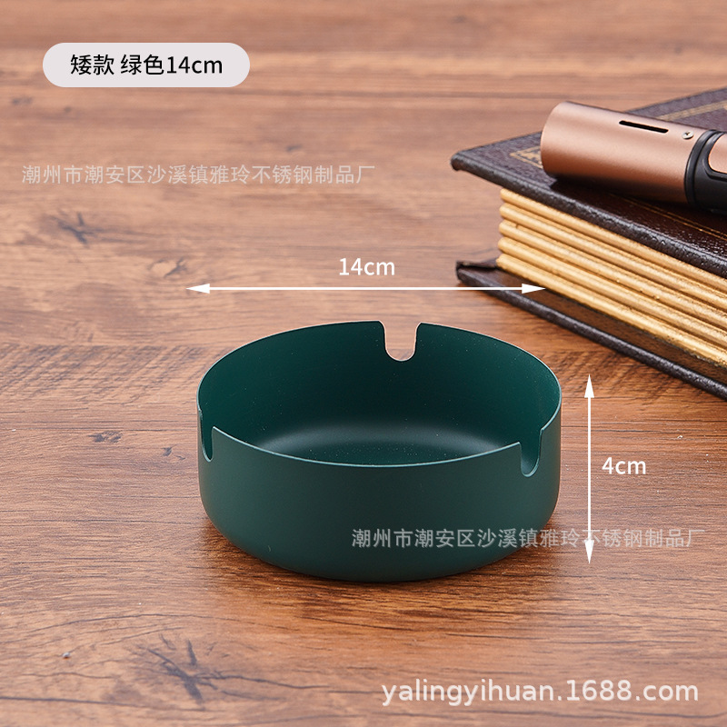 Cenicero de acero inoxidable dorado grueso, resistente y elegante, ideal para bar o cafetería, venta directa de fábrica