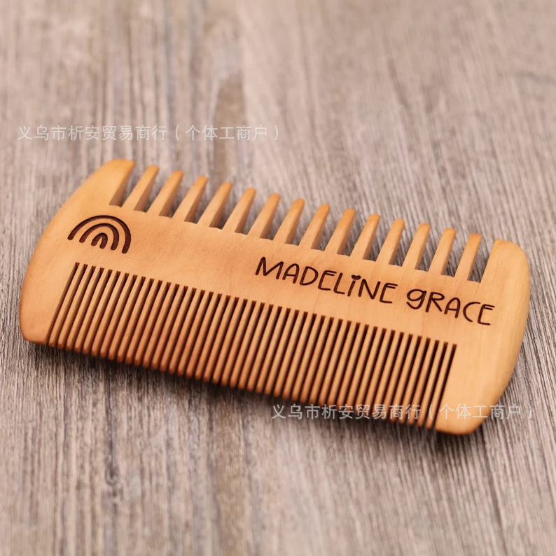 Etsy peine de forma de barba con nombre tallado personalizado para hombres europeos y americanos peine de rejilla de afeitado con dientes anchos de doble cara